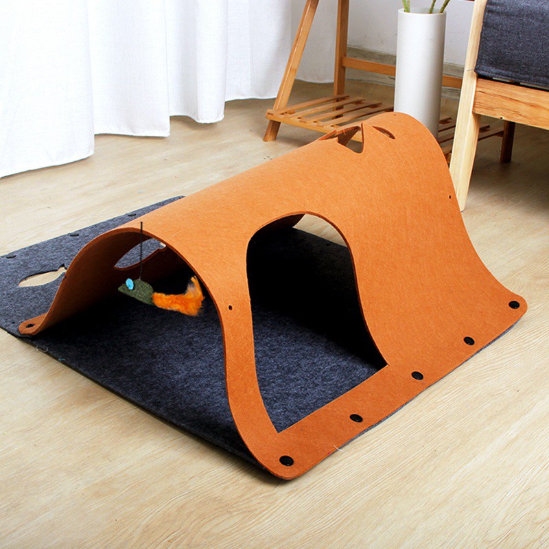 Cat Play Tunnel Pet Toy Removable Felt Kitty Puppy Ferret Rabbit Dog Play Tunnel